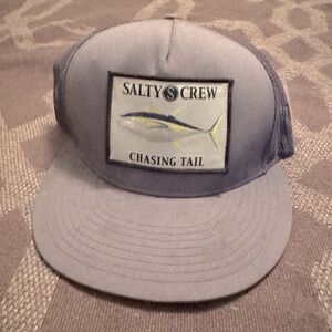Salty Crew Mens Black/Grey Chasing Tail Snapback Hat